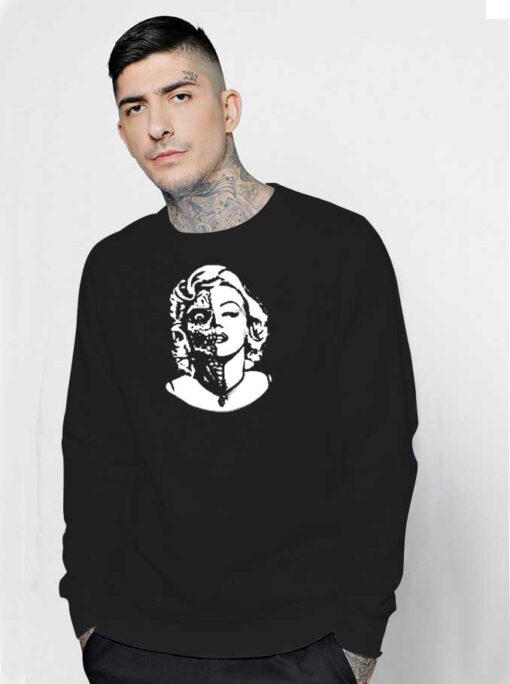 Marilyn Monroe Undead Skull Face Sweatshirt