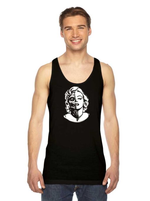 Marilyn Monroe Undead Skull Face Logo Tank Top