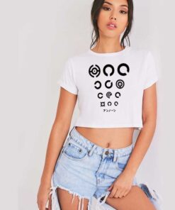 Monster Pokemon Unown Circles Logo Crop Top Shirt