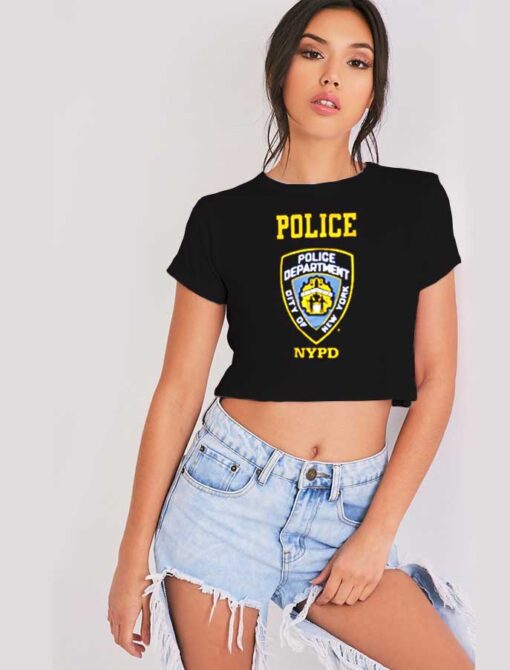 New York Police NYPD Police Logo Crop Top Shirt