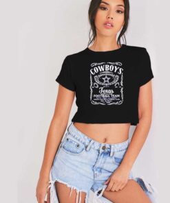 Vintage Cowboys Texas Football Team Logo Crop Top Shirt