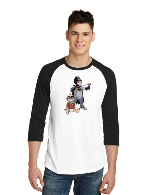 Batman Robin Funny Baby Raglan Tee