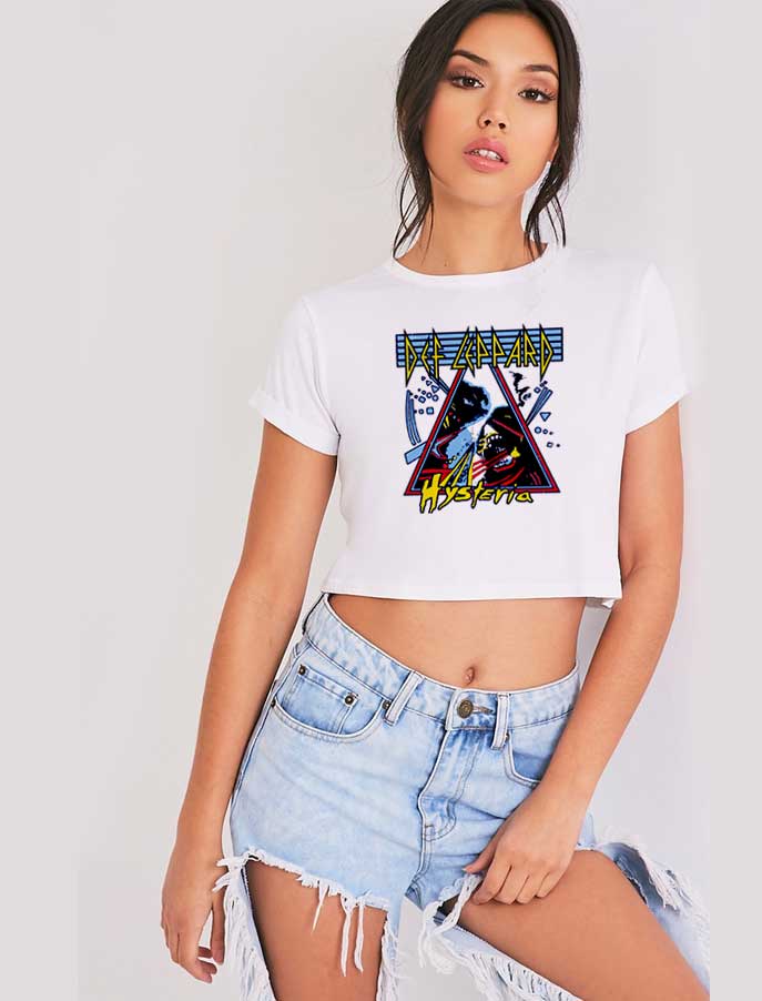 Def Leppard Hysteria Band Logo Crop Top Shirt