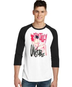 Harley Quinn Mentally Unstable Mind Raglan Tee