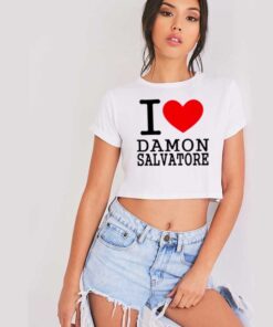 I Love Damon Salvatore Quote Crop Top Shirt