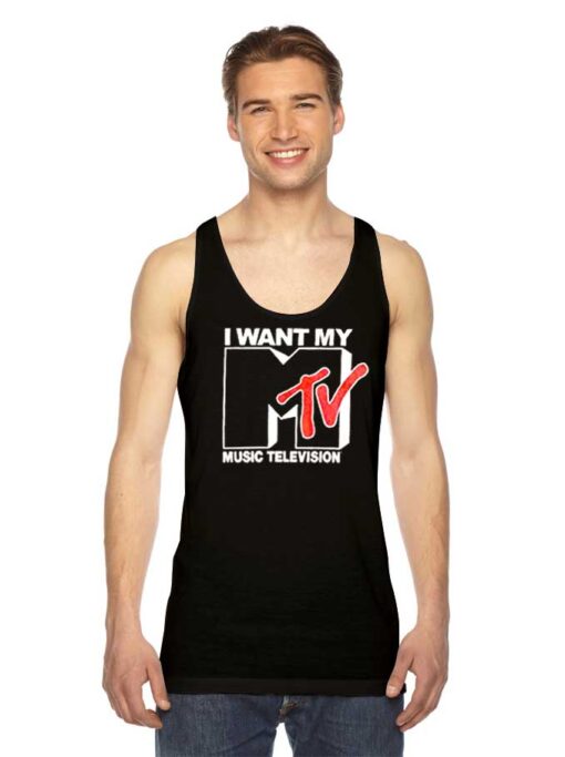 I Want My Music Television MTV Logo Tank Top