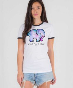 Ivory Ella Elephant Art Ringer Tee
