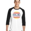 Malibu California Beach Vintage Raglan Tee