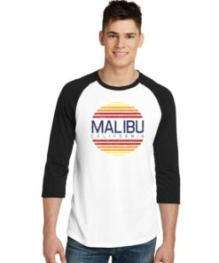 Malibu California Beach Vintage Raglan Tee