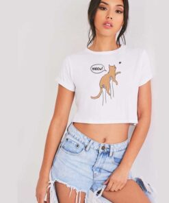 Meow Hunter Cat And Spider Crop Top Shirt