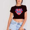 Oasis Love British Flag Logo Crop Top Shirt