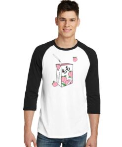 Peach Juice Japanese Kawaii Drink Raglan Tee