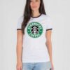 Starbucks Coffee Cafe Logo Ringer Tee