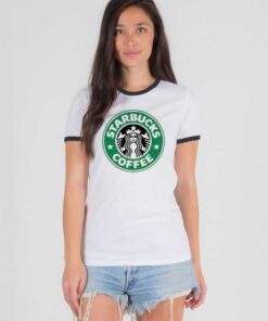 Starbucks Coffee Cafe Logo Ringer Tee