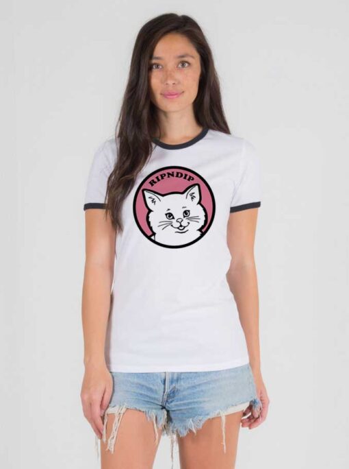 Stop Being A Pussy RipNDip Logo Ringer Tee