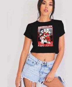 System Of A Down Cartoon Style Crop Top Shirt