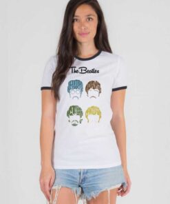 The Beatles Cartoon Head Band Ringer Tee