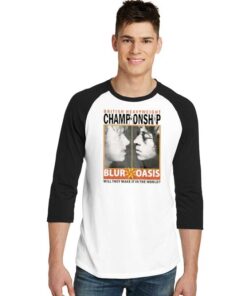 Vintage Blur Vs Oasis British Heavyweight Championship Raglan Tee
