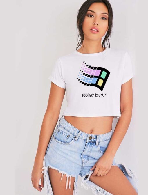 Windows Classic 100 Percent Japanese Crop Top Shirt