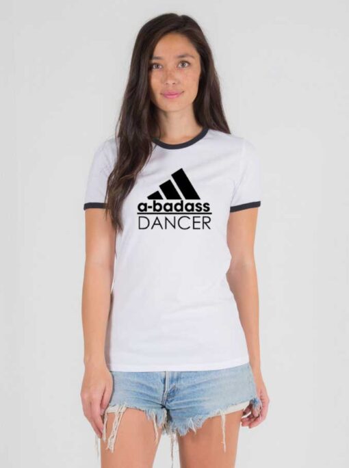 A Badass Dancer Adidas Logo Inspired Ringer Tee