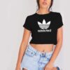 Addicted Marijuana Leaf Adidas Parody Crop Top Shirt