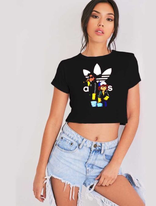 Adidas Steve And Dustin Stranger Things Crop Top Shirt