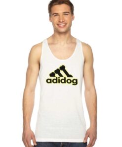 Adidog Parody Dog Bones Logo Tank Top