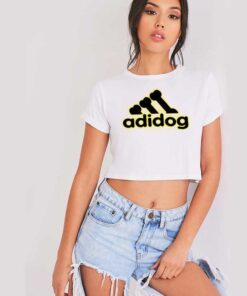 Adidog Parody Dog Bones Logo Crop Top Shirt