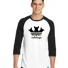 Adidogs Inspired Dog Adidas Parody Raglan Tee