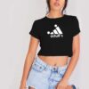 Adults Inspired Adidas Logo Parody Crop Top Shirt