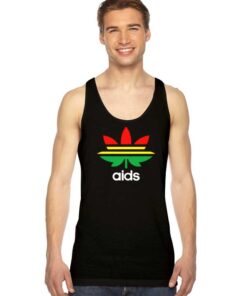 Aids Reggae Marijuana Adidas Parody Tank Top