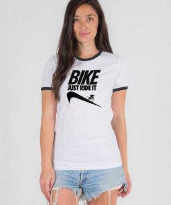 Bike Just Ride It Nike Logo Downhill Ringer Tee
