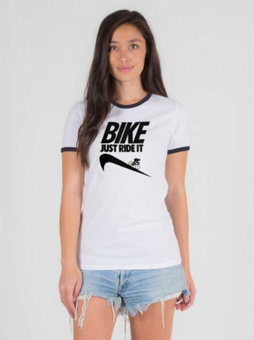 Bike Just Ride It Nike Logo Downhill Ringer Tee