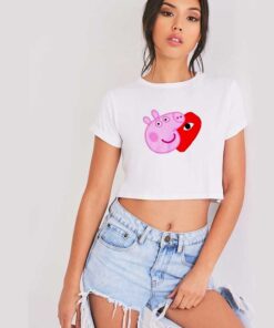 Comme Des Garcons Play X Peppa Pig Mashup Crop Top Shirt