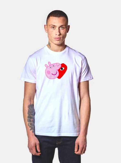 Comme Des Garcons Play X Peppa Pig Mashup T Shirt