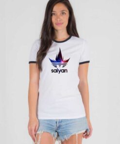 Dragonball Saiyan Hair For Adidas Ringer Tee