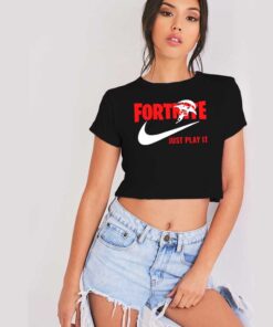 Fortnite Just Play It Nike Parody Crop Top Shirt