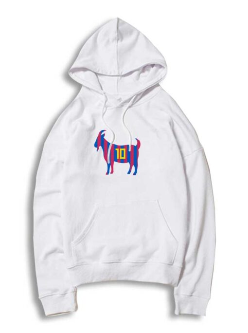 GOAT Leo Messi 10 Barca Stripes Hoodie
