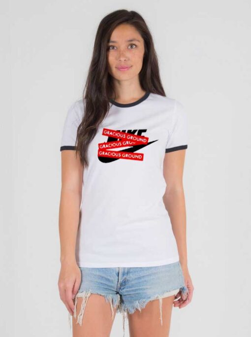 Gracious Ground Nike Red Logo Ringer Tee