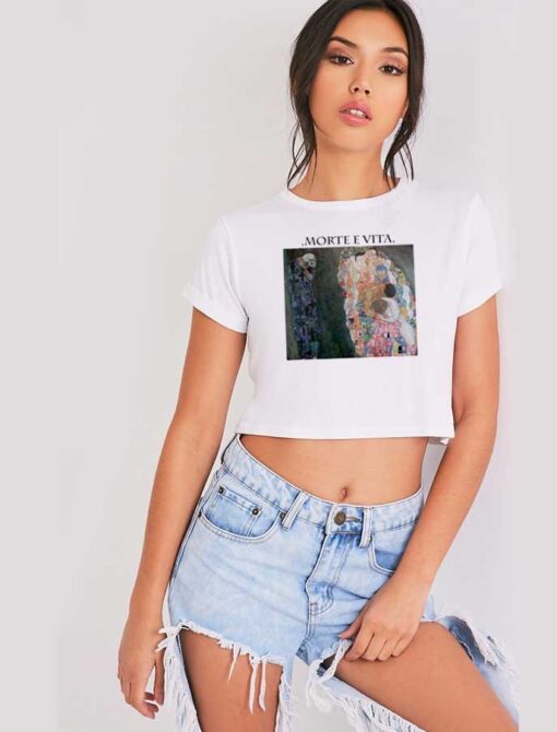 Gustav Klimt Morte E Vita Crop Top Shirt