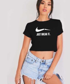 Just Break It Broken Nike Logo Crop Top Shirt