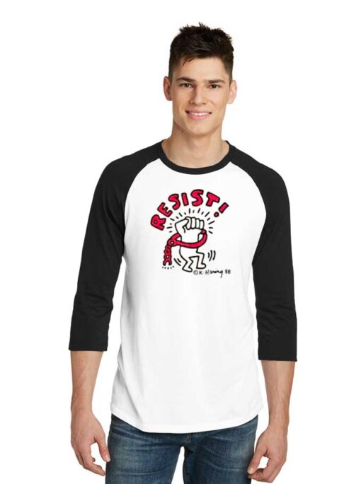 Keith Haring Resist Hand Chain Raglan Tee