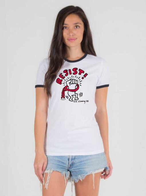 Keith Haring Resist Hand Chain Ringer Tee