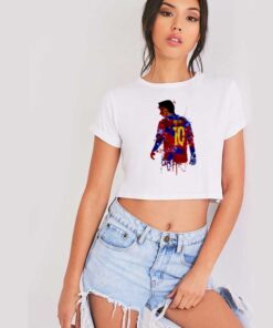 Lionel Messi 10 Watercolor Art Crop Top Shirt