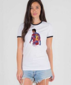 Lionel Messi 10 Watercolor Art Tank Top Ringer Tee