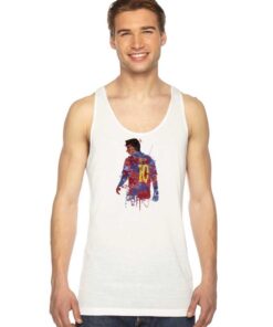 Lionel Messi 10 Watercolor Art Tank Top