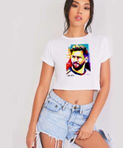 Lionel Messi WPAP Painting Crop Top Shirt
