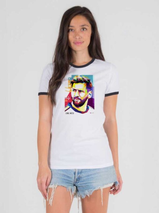 Lionel Messi WPAP Painting Ringer Tee