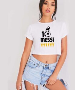 Messi 10 GOAT Six Ballon d'Or Crop Top Shirt