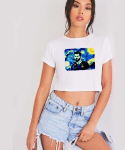Messi Starry Night Van Gogh Style Crop Top Shirt